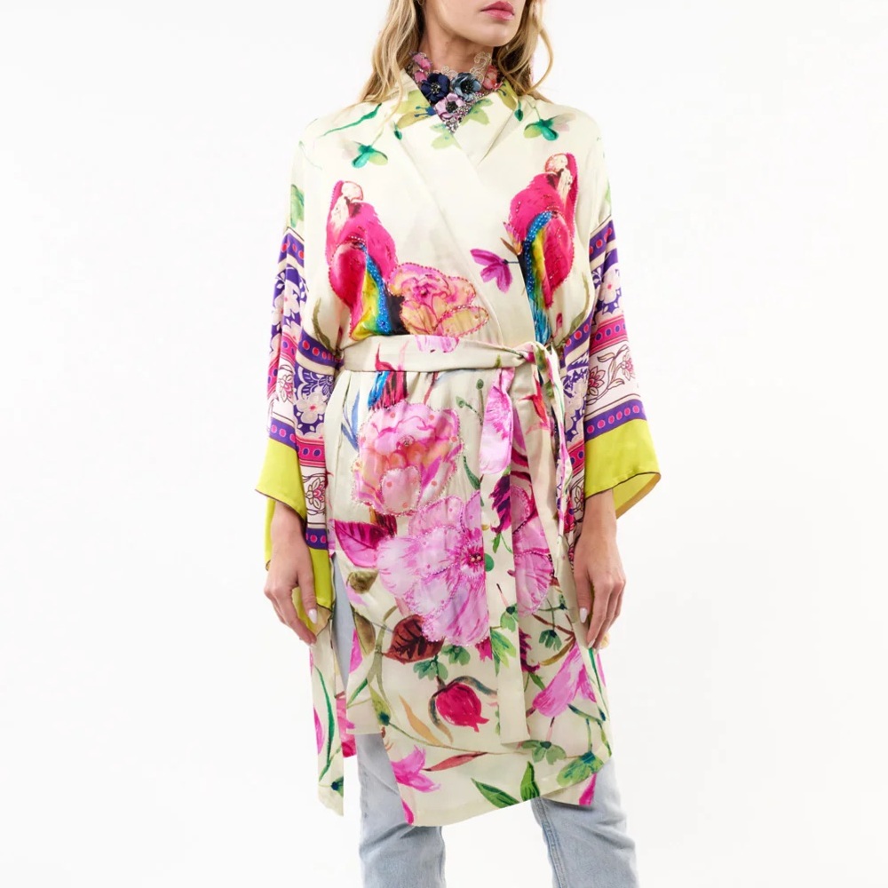 Aratta Tropical Mood Hand-Beaded Kimono/Topper - Picture 6 of 15